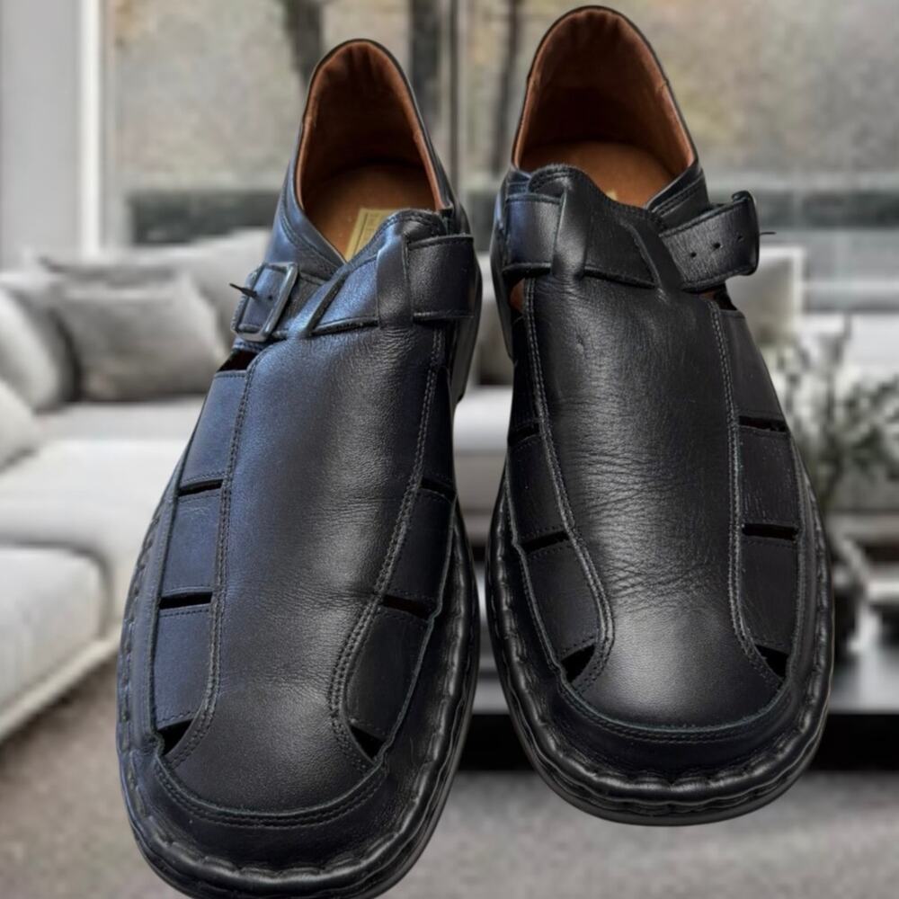 Men's 10 JOSEF SEIBEL (The European Comfort Shoe) Black  Fisherman Sandals